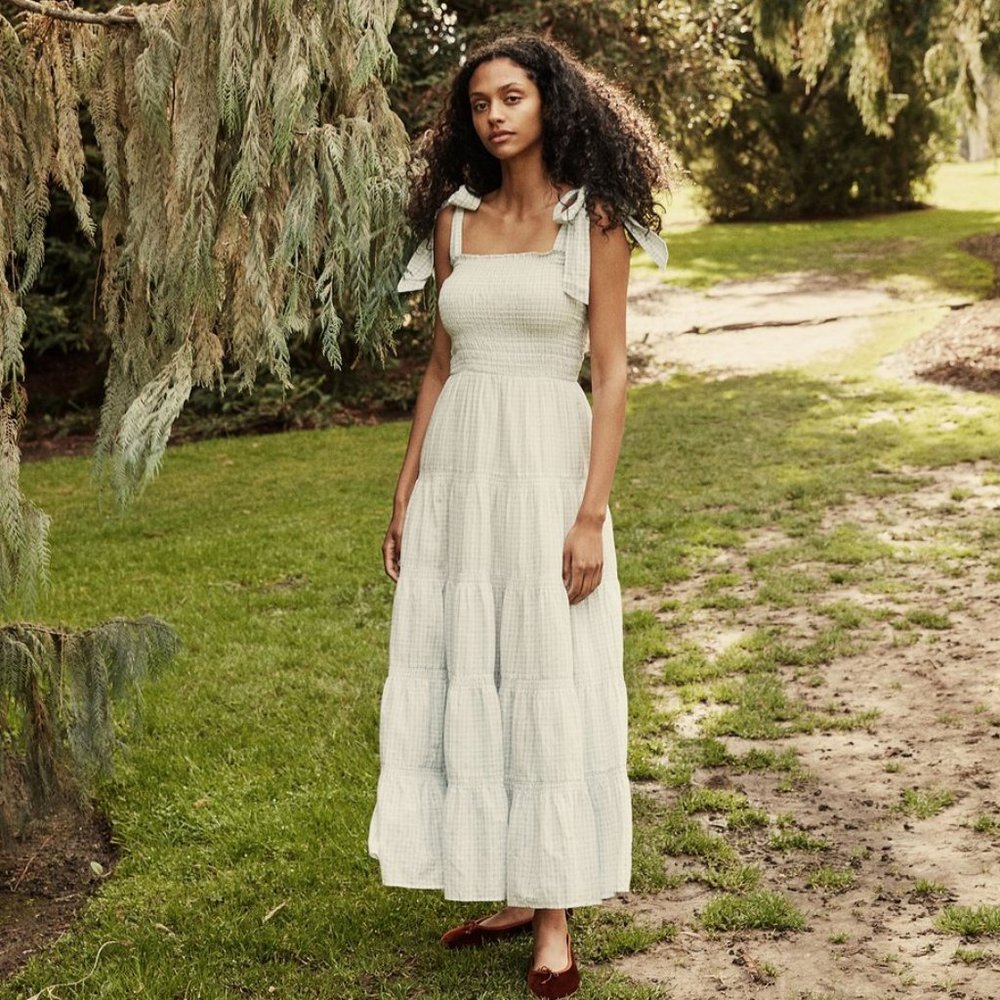 Doen Lowell Dress Blue Picnic Plaid